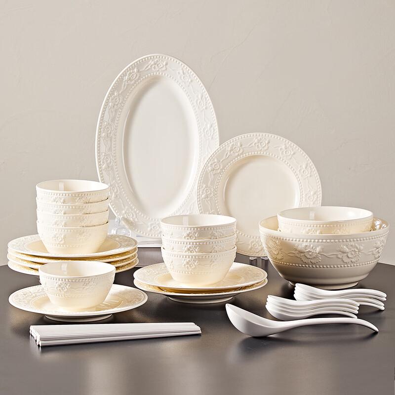 Керамический обеденный набор в кремовом стиле Ningzhao