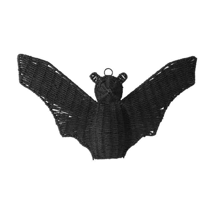 Halloween Bat Door Hanging Decoration, Black Paper Rope Wall Ornament for Window Ceiling Backdrops Home Display