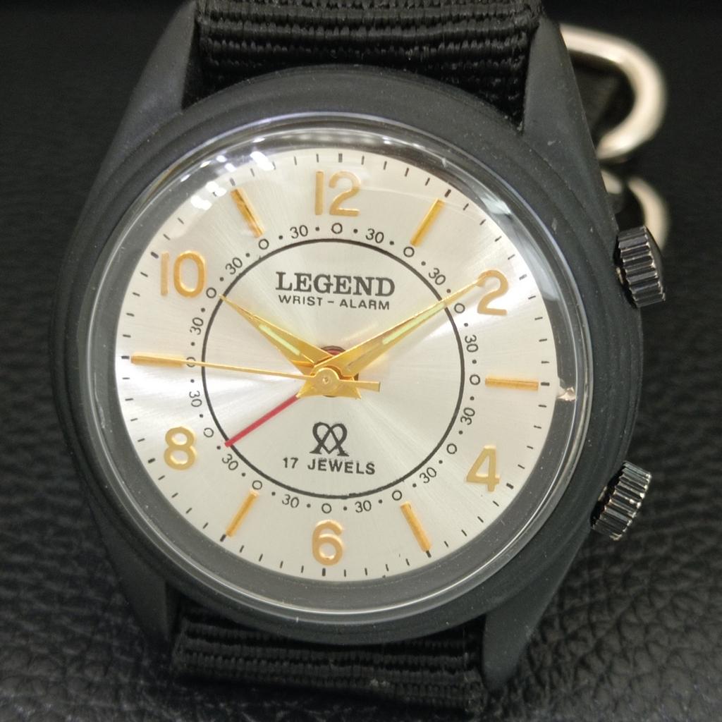 HAND-WINDING VINTAGE LEGEND SWISS MENS REFURBISHED ALARM WATCH A707518-1