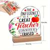 2D Flat, Heart-Shaped Acrylic Teacher Appreciation Plaque, Colorful Apple & Floral Design, Suitable for Wall Decoration, Porch, Room, Villa, Accents H