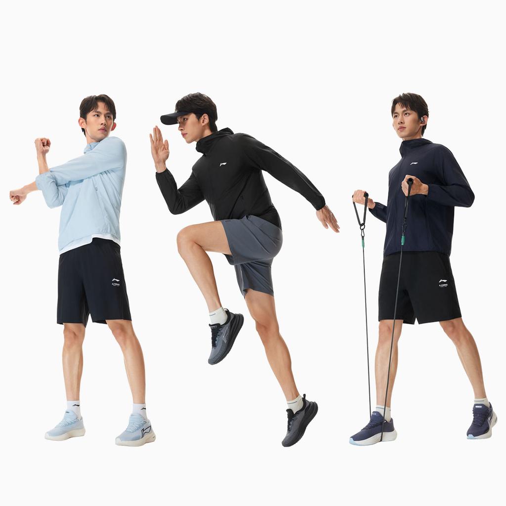 Li-Ning Fitness Series Windproof Water-Repellent Quick-Dry Cool Hooded Sun Protection Jacket Men jackets AFDW475-10