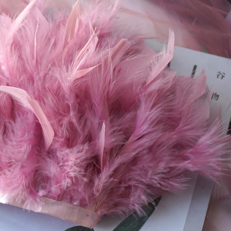Long Turkey Top Feather Cloth Strip Fire Piece Cloth Edge Stage Performance Clothing Accessories Skirt Diy Decorative Materials