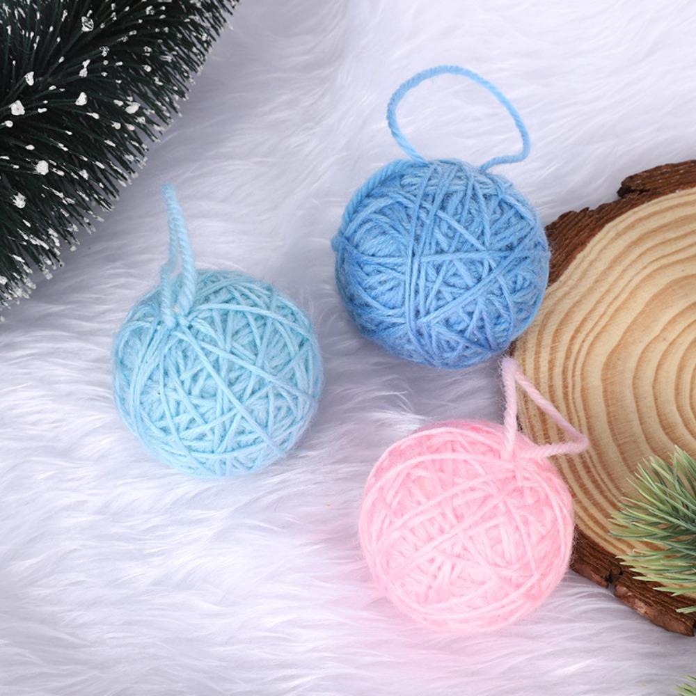 1.97inch Christmas Yarn Ball Hand-wound Christmas Tree Pendant Christmas Woolen Ball  Window
