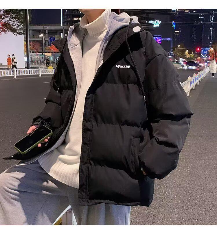 

Men s Retro Hooded Winter Coat - Thick, Warm, and Casual Cotton Jacket 2XL чорний