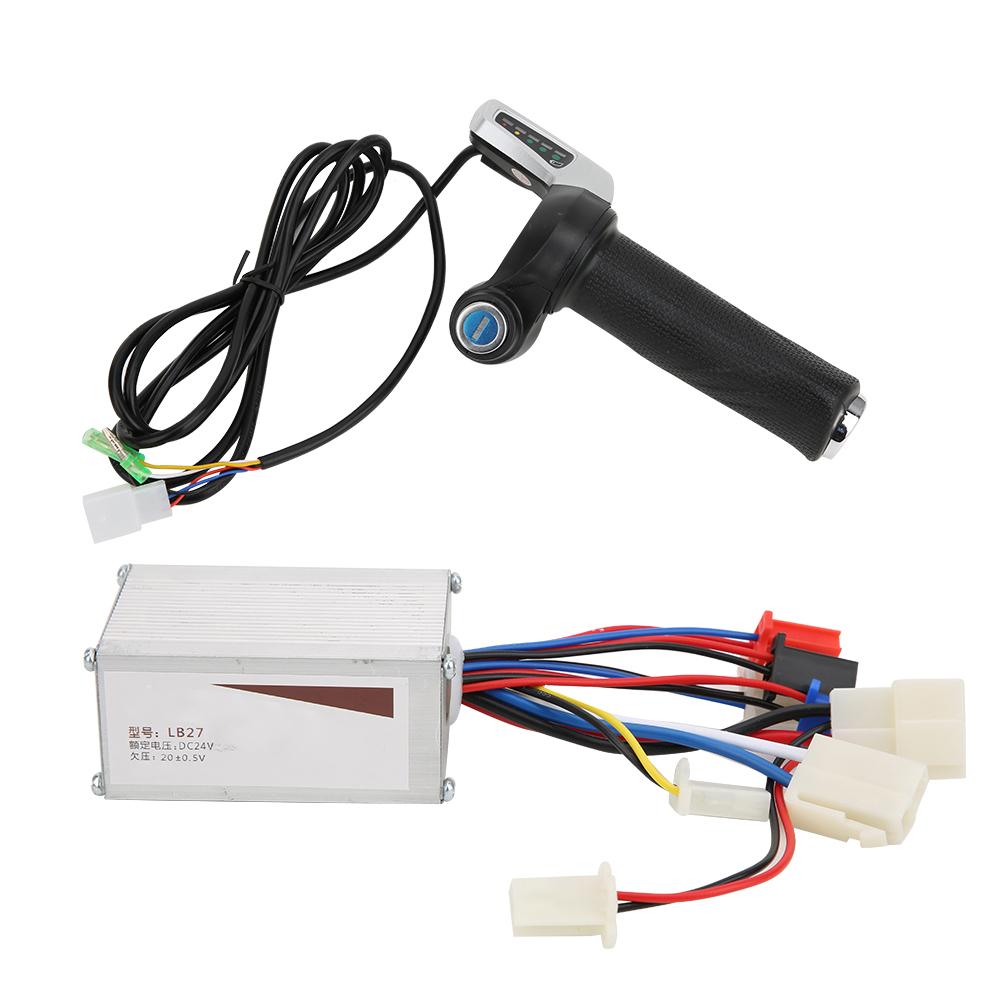 24V 250W Brush E-Bike Controller Aluminium Alloy Multifunction Thumb Throttle Grip Set with Lock Electric Quantity Display for E-Bike Speed Control Brush Controller 24V 250W Brush E-Bike Controller Aluminium Alloy Multifunction Thumb Throttle Grip Set with Lock Electric Quantity Display for E-Bike Speed Control Brush Controller