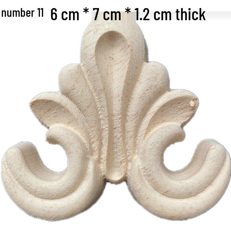 Europäische Massivholz-Schnitzerei-Applikation: Dekorative Blumen Schleife für Wände & Möbel