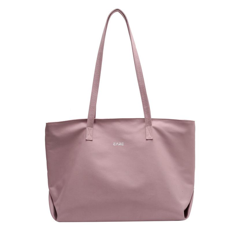 Solid Colored Cloth Bag Female Student Shoulder Bag Simple and Large Capacity Tote Bag Commuting Handbag