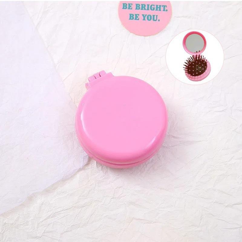 Cute Cartoon Folding Massage Comb for Girls - Portable Round Air Cushion Design