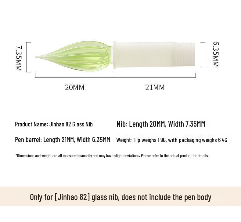 CaiMo JinHao 82 Hand-Polished Glass Nib Extra Fine Dip Fountain Pen with Modification Accessories.