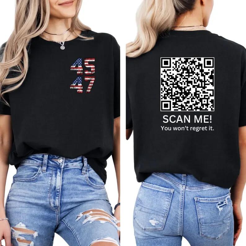 Футболка с QR-кодом Трампа YMCA, танец, автовоспроизведение СО Звуком, Смешная унисекс футболка с президентом Трампом S