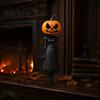 Unique Fall Party Decorations Halloween Pumpkin Lady Resin Figurine, Witch Girl Statue with Head, Vintage Style Statues Hand-Painted Desktop Tabletop