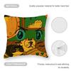 Cat Daily Life Illustrations Cushion Cover Pattern Printed Pillowcase For Living Room Sofa Cushion Cover & Bedroom Decor