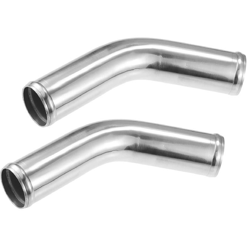 51mm 2  OD 4  100mm Leg Length Universal Car Aluminum Alloy Tube Intercooler Pipe 45 Degree Bend Elbow Air Intake Joiners Tubing - Pack of 2 Replace