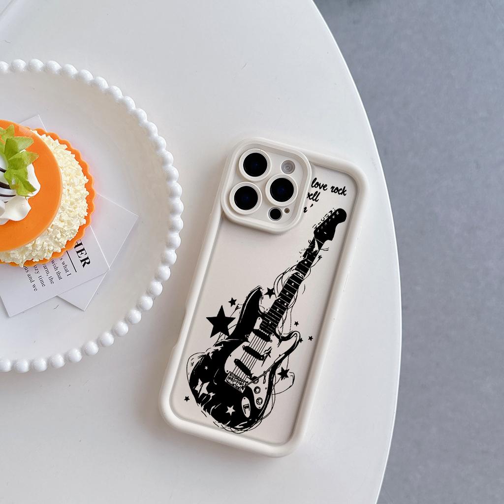 Cool Guitar Pattern Soft TPU Phone Case for iPhone 17 Air 16 15 14 Pro Max Plus 13 12 Mini 8 7 X Xs Back Cover