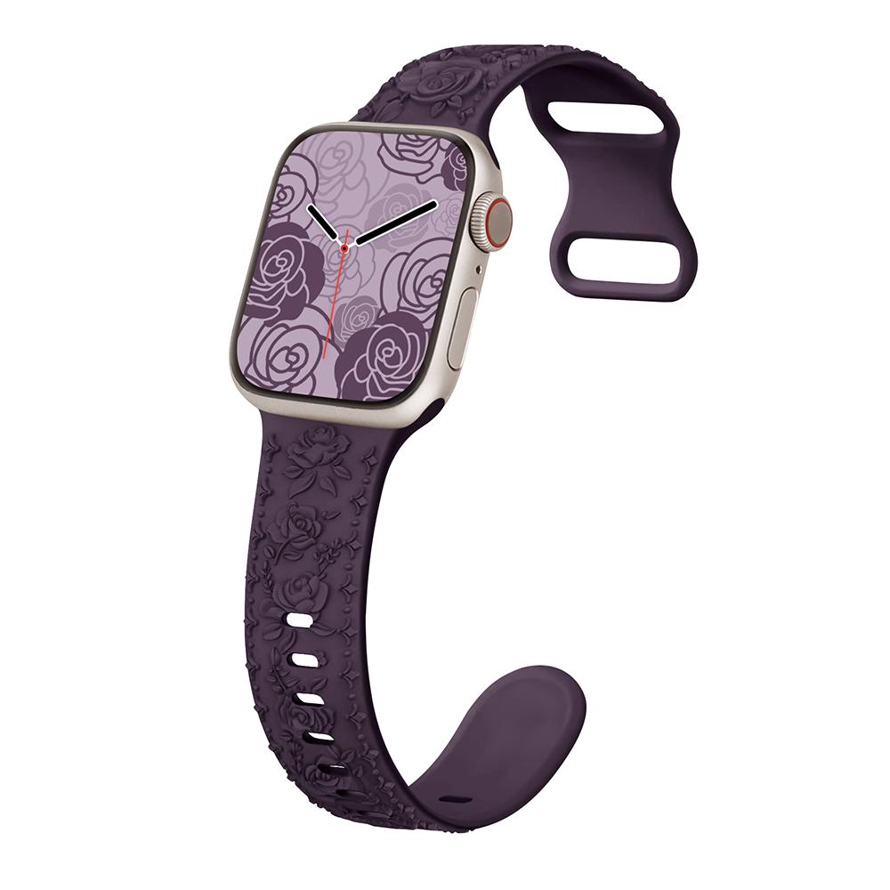 Engraved Strap for Apple watch band 45mm 44mm 42mm 49mm 40mm 41mm Silicone Bracelet Correa iWatch Series 8 9 7 6 5 4 3 Ultra SE