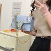 Sequined Snakeskin Pattern Women's Bag 2026 New Gold Chain Crossbody Double Compartment Small Square Bag Hong Kong Style Flip Small Backpack