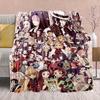 Demon Slayer Anime Flannel Blanket - Soft Warm Perfect for Sofa, Bedding Camping Travel Office Home Decor -QJY
