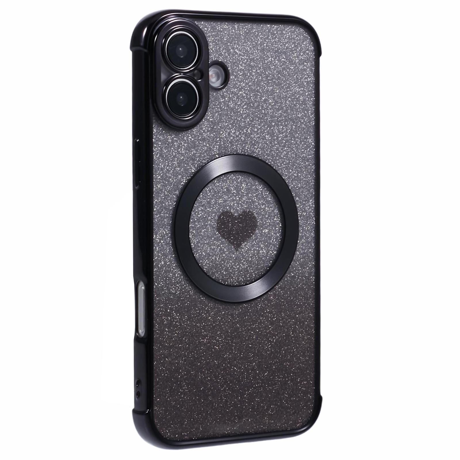 

Для iPhone 16 Чехол Градиентный Блестящий ТПУ Чехол для Телефона Совместимый с MagSafe Black