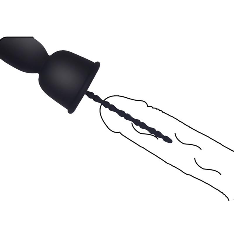 Silikon männlich vibrierende Harnröhrenstange Harnröhrendilatator Erwachsene Sex Spielzeug klingenden Penis Plug Gay Slave