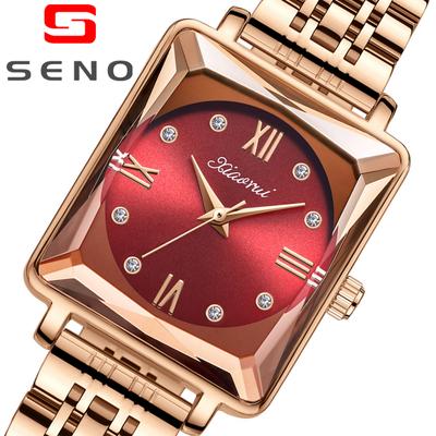 Fashion Steel Band Square Round Quartz Watch Ladies Waterproof Watch