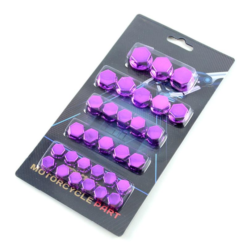 30pcs/set Motorcycle Accessories Head Screw Nut Electroplated  Cap Cover Fits Decoration Cover For Yamaha Kawasaki Honda