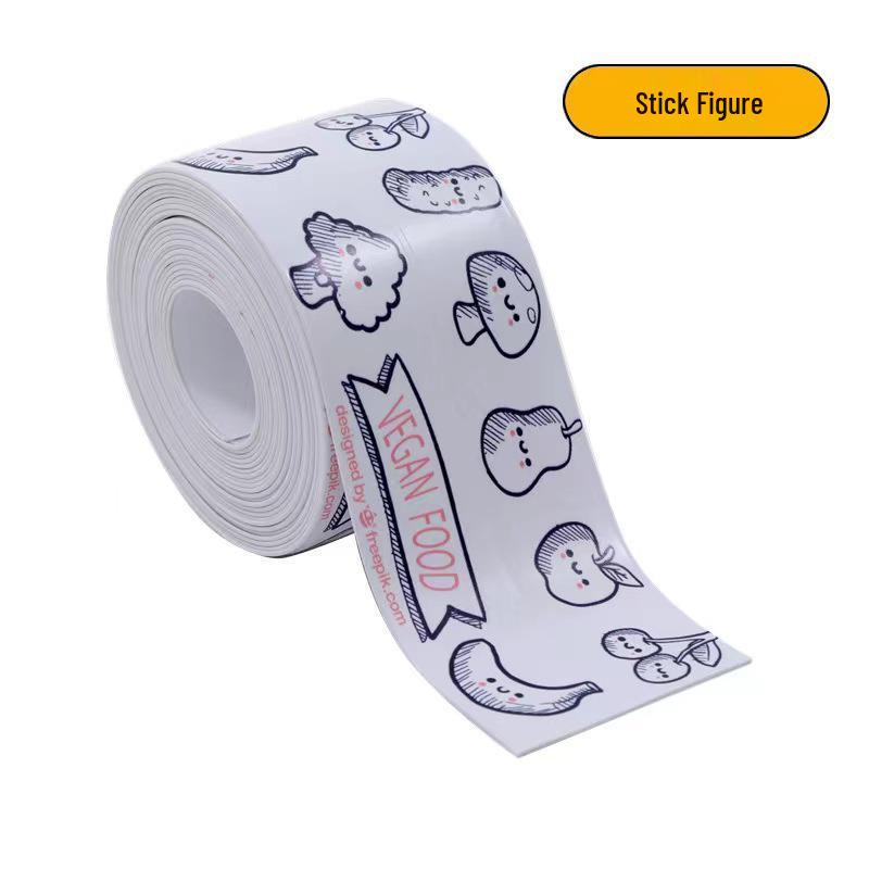 Waterproof Self-Adhesive Grout Sealing Tape for Bathroom, Kitchen, and Toilet - Moisture & Oil-Proof, Anti-Mold Edge Protection. Sketch 3.8cm Wide Anti-mold Tape - Rectangular