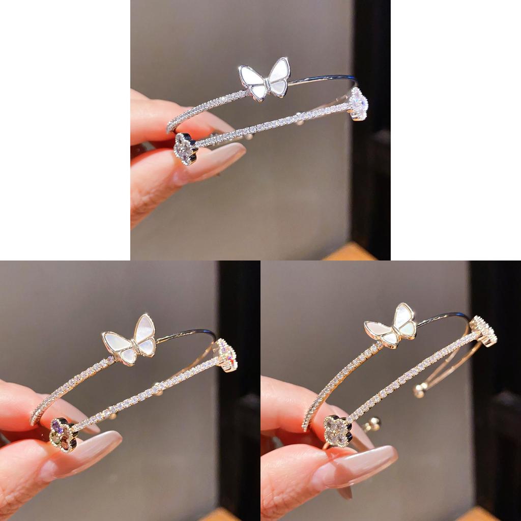 Floral Butterfly Fashion Bracelet With Gold Plating For Women