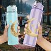 1PC Moon Star Cloud Silhouette Art 750ml Color Plastic Sports Water Bottle Leakproof Flip Straw Lid Suitable for Sports Office Home Use