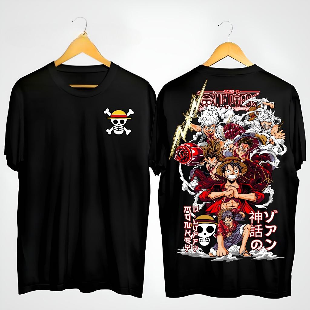 Neutral Adult Premium T-Shirt Luffy Red Neutral Adult Clothing Summer New Vintage Fashion Men's and Women's Streetwear