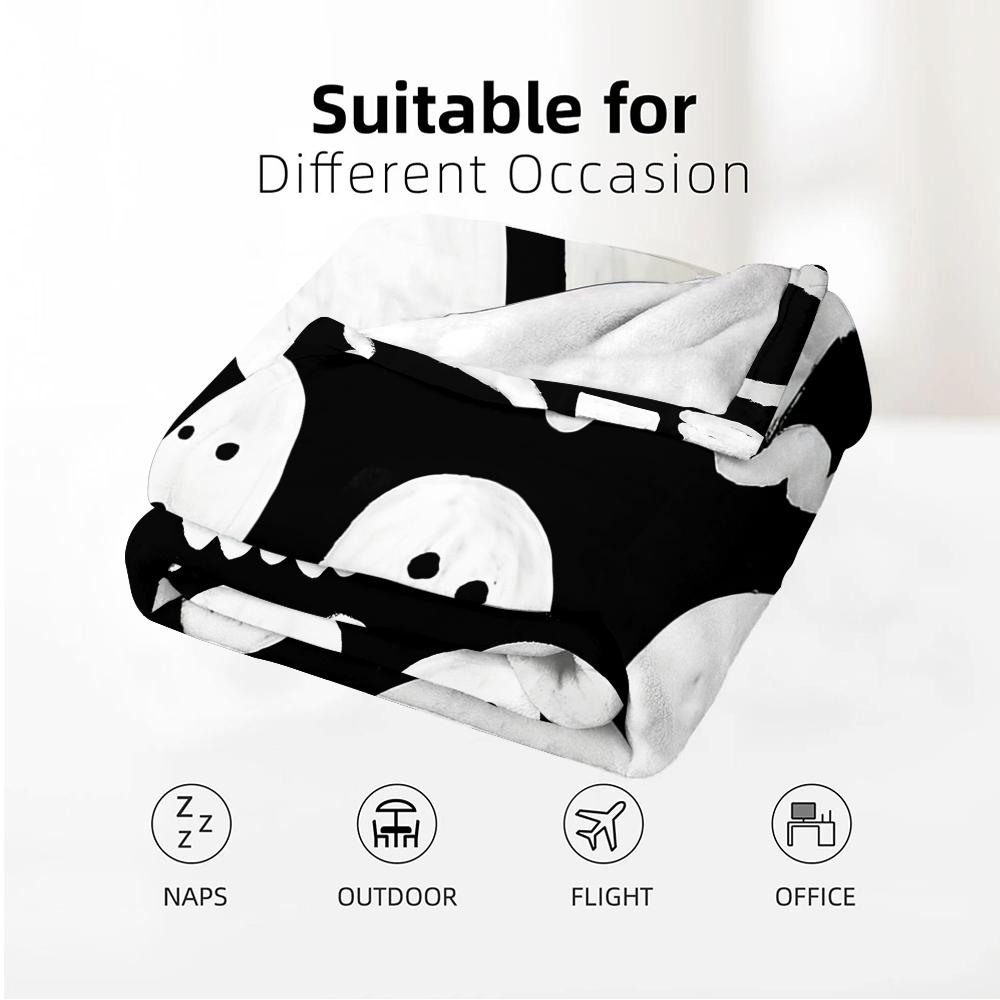 Brush Ghost Boo Soft Flannel Blanket Breathable Warm Throw for Office Car Sofa Kids Room Birthday Xmas Gift