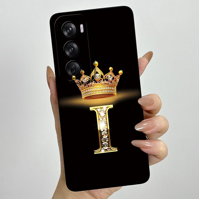 For OPPO Reno 12 Pro 5G Case Crown Letters Liquid Silicone Phone Cover For OPPO Reno12 Reno 12 12Pro Coque CPH2625 CPH2629 Funda