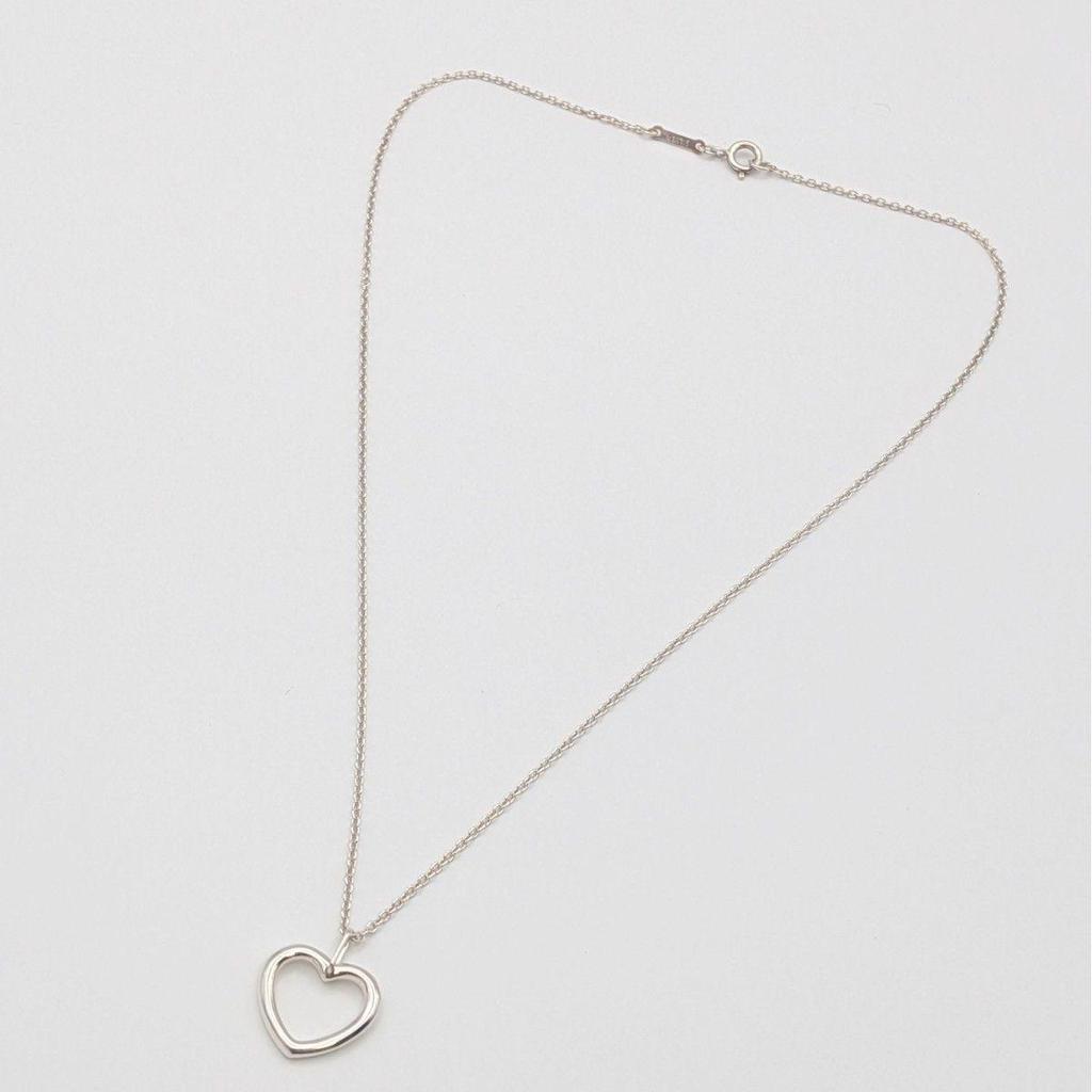Used Rare TIFFANY & Co. Tiffany Silver Open Heart Necklace