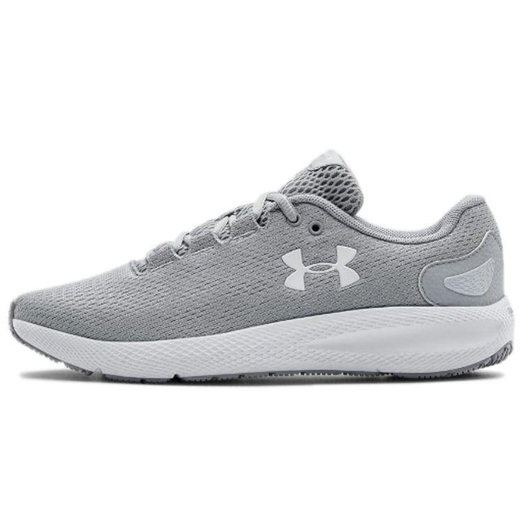 Under Armour Charged Pursuit 2 Gray White Women 3022604-101 37.5