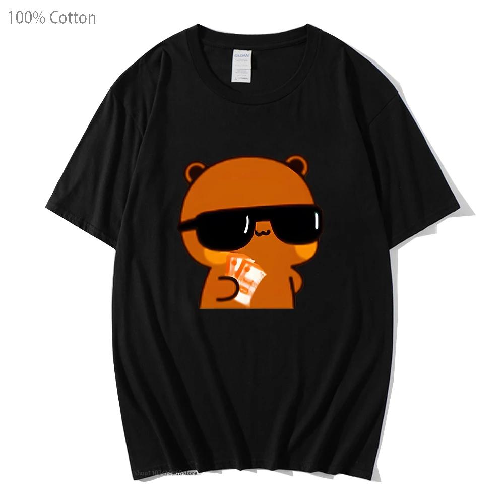 Couple Tshirt Bubu and Dudu PANDA BEAR Love Rich Lovers Graphic T-Shirts Men Woemn Panda Bear Clothes 100% Cotton Tee Top