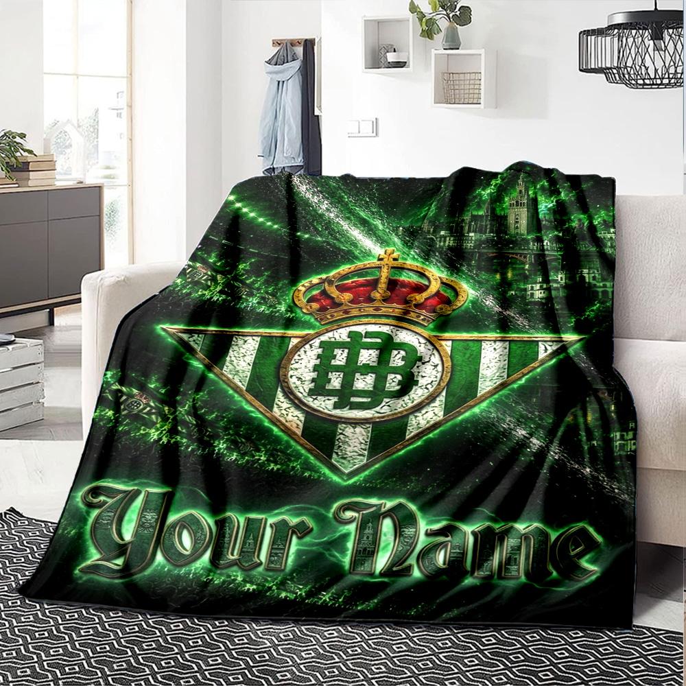Name Custom Real Betis Stone Print Flannel Blanket High Quality Warm Comfortable Cover for All Seasons Perfect for Gifts Home Decor