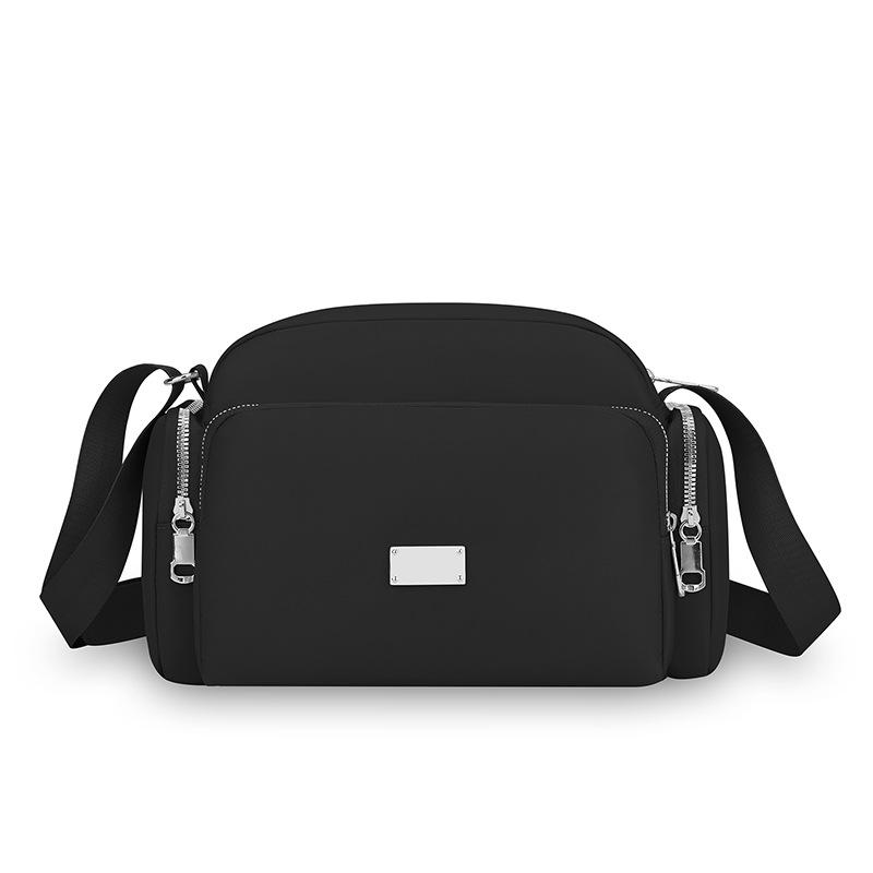 Borsa da donna Borse in nylon impermeabile Borsa a tracolla a tracolla multifunzionale alla moda di colore puro Borsa a tracolla casual di grande capacità