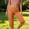 Damen Capri-Hose mit Stretch, mittelhohem Bund und knielang, mit bequemem Bund für den lässigen Alltagsgebrauch