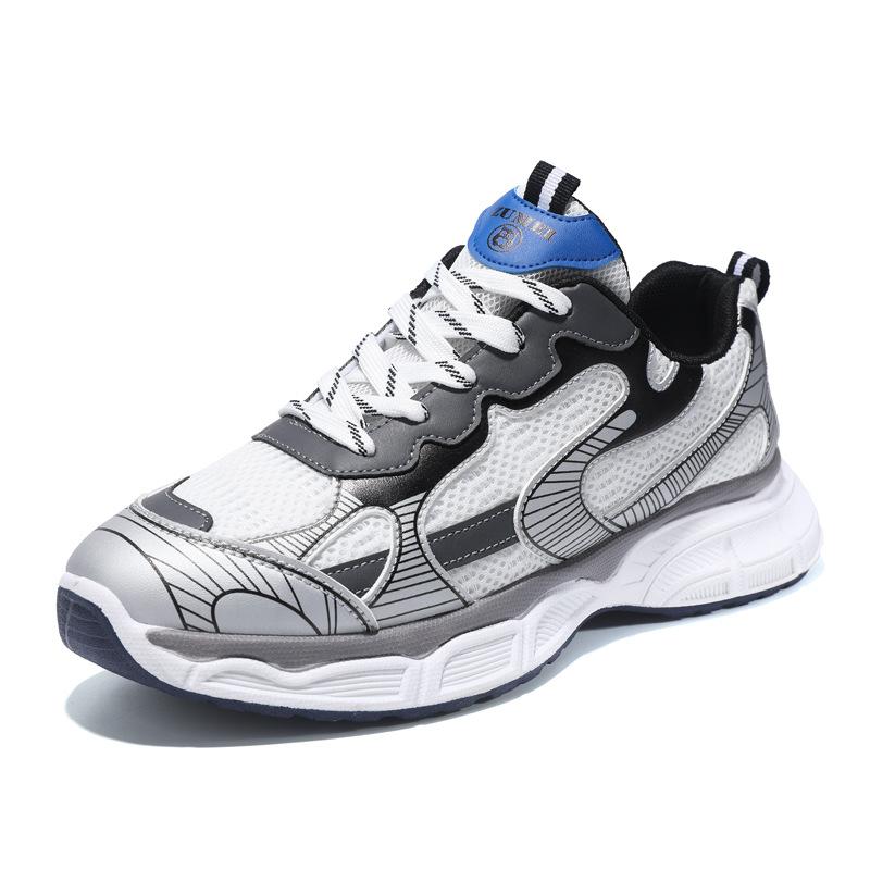 Men's sports shoes spring new men's shoes fashion casual shoes student lightweight dad shoes men's breathable fly-woven men's shoes