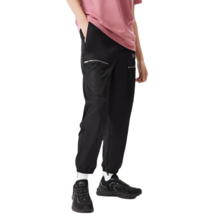 Li Ning Casual Series Sport Minimalist Solid Color Cuffed Loose Fit Pants Women Bottoms Black AKXS302-3