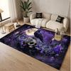 Tapis en Velours Cristal Doux Thème Gothique Crâne Impression Personnalisée Nom & Texte Tapis de Sol Antidérapant pour Chambre à Coucher Salon
