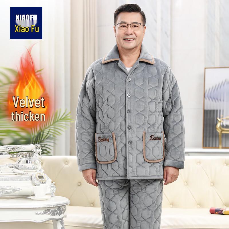 

Мужской зимний утолщенный флисовый пижамный комплект Xiaofu 3XL