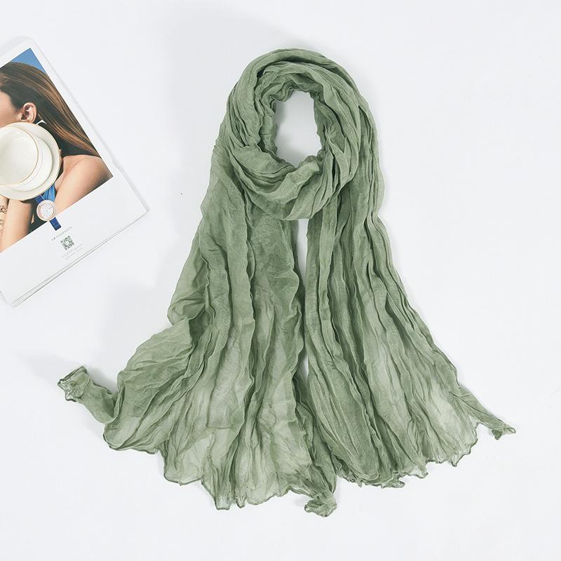 90x180cm Candy Color Wrinkle Women Scarf Vintage Fashion Retro Long Scarf Female