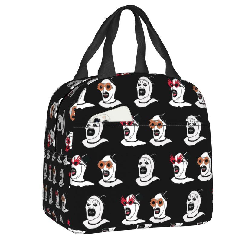Custom Poster Of T-Terrifiers Halloween Resuable Lunch Boxes Women Leakproof Cooler Thermal Food Insulated Lunch Bag Office Work
