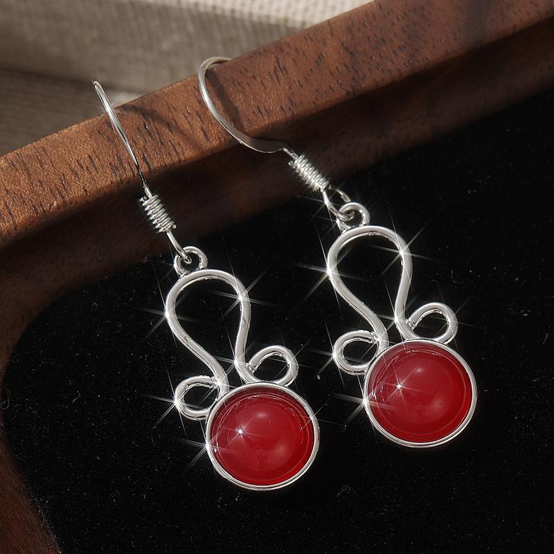 Wunderschöne handgefertigte runde Zirkon-Anhänger-Ohrringe für Damen, Vintage-versilbert, baumelnde Ohrringe, Bankett-Schmuck-Accessoires