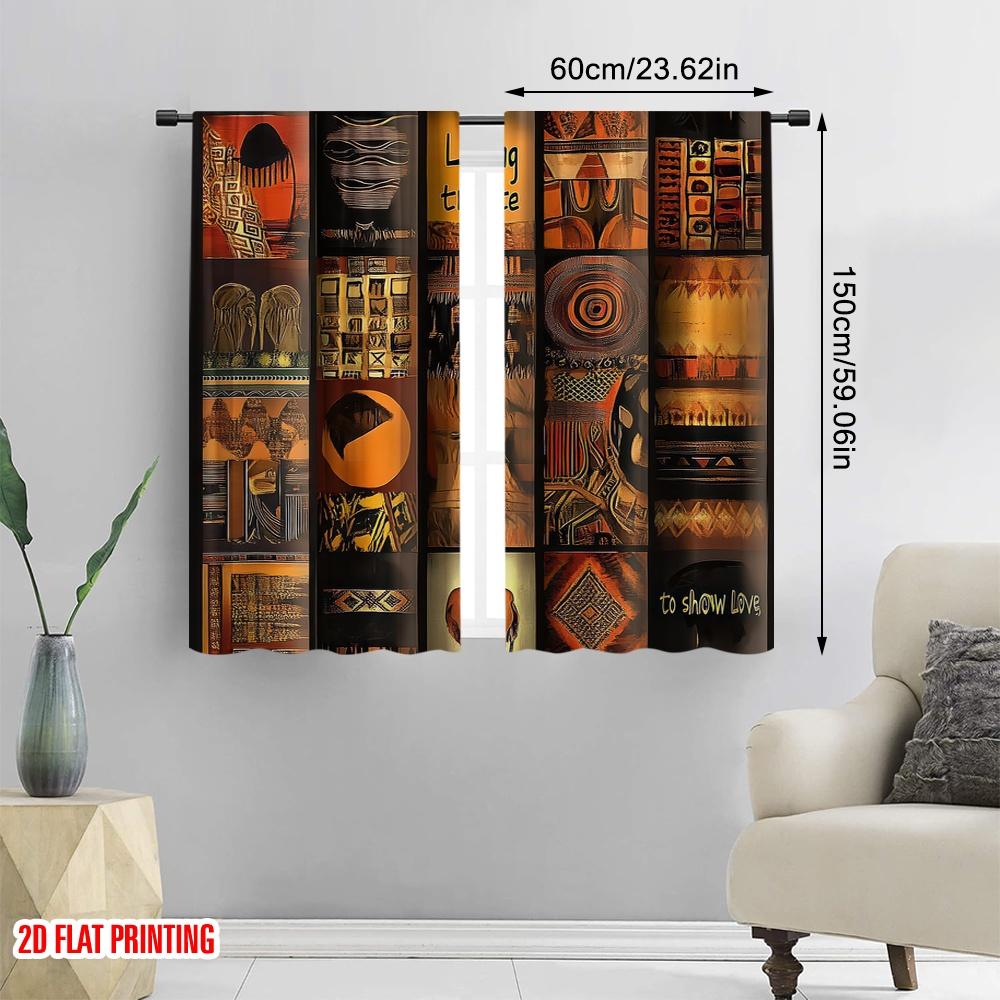 2D flat printing 2pcs Unsalable  Pography Banner African Patchwork Style Durable Polyester  Without Electricity Wall Decor