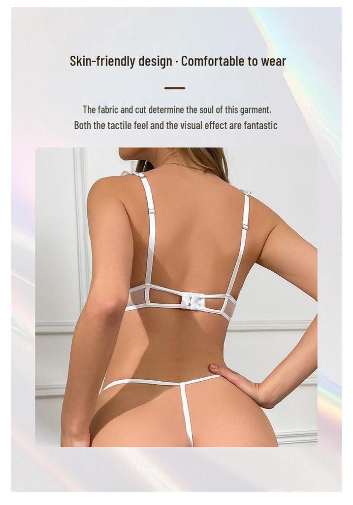 Lace Trim Push-Up Bra Set: Stylish Underwire Lingerie for Women