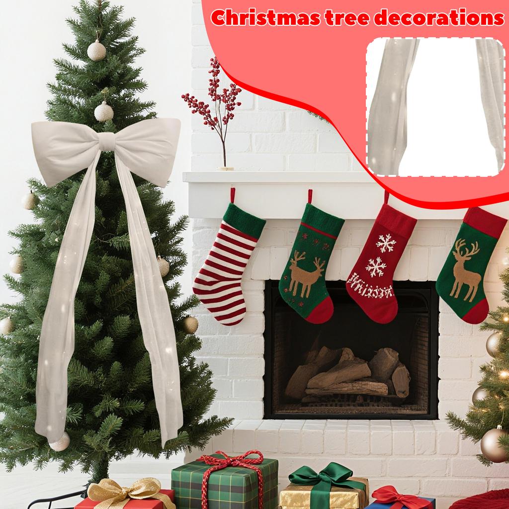 Christmas Giant Christmas Tree Suede Bow Christmas Ornament