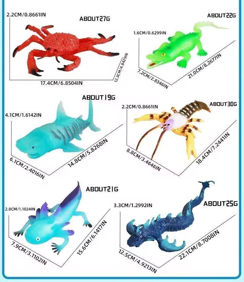 Luminous Realistic Ocean Animal & Dinosaur Decompression Toy for Kids