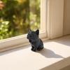 3D Printed Cat Ornament Yawning Cat Shape Matte Figurine Integrated Molding