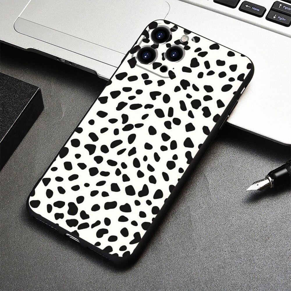 Pentru iPhone 7 12 14 8 Plus XR 13 Pro Max X 11 XS 5 6S 6 SE2022 5S SE2 Mini Smartphone Husă Telefon Buline Negre și Albe